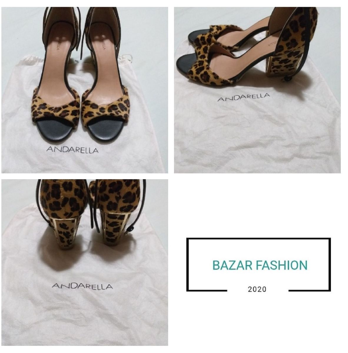 sandalia com estampa de onça