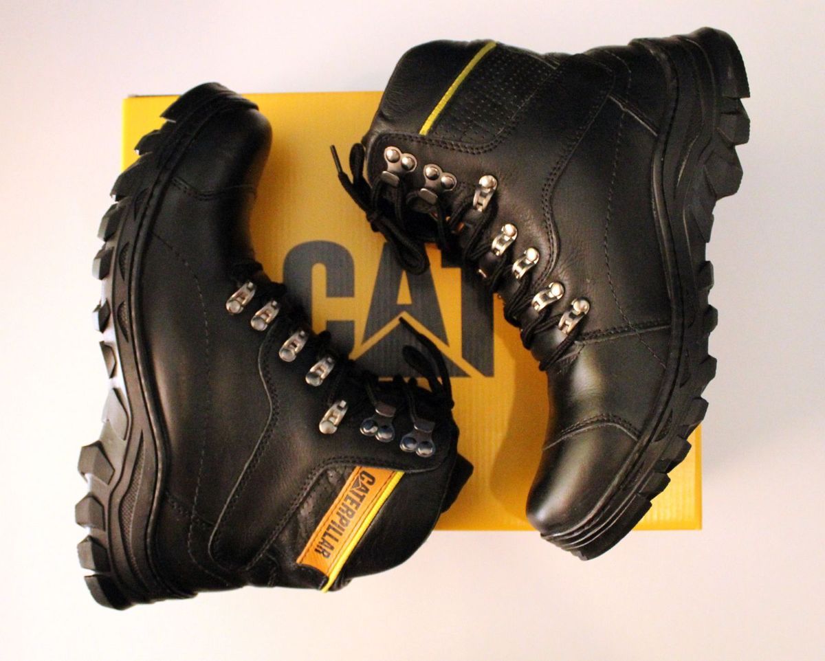 bota de couro masculina caterpillar