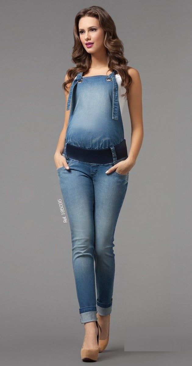 macacao jeans de gravida