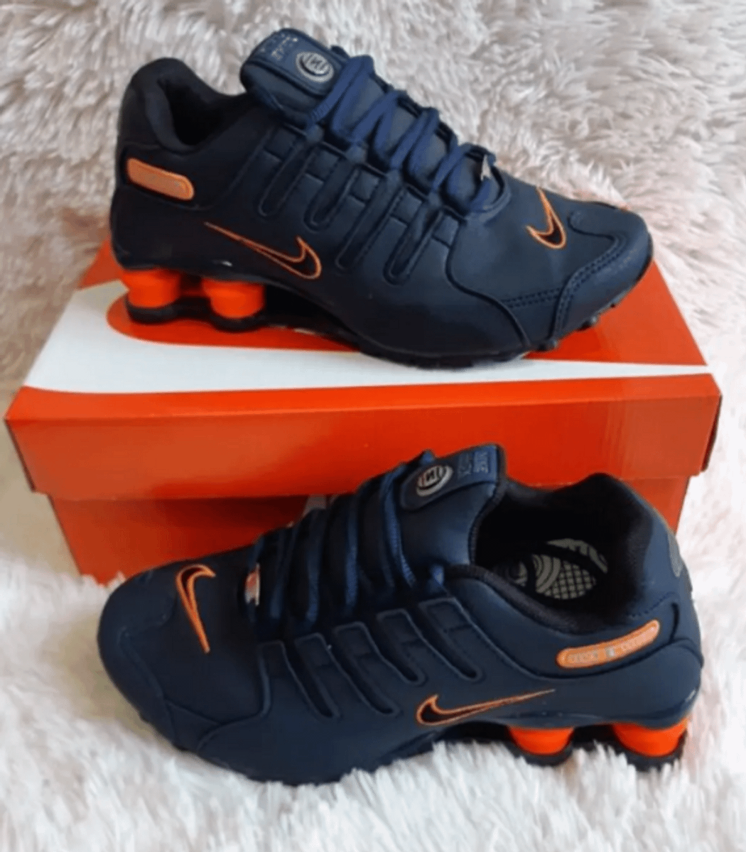 nike shox nz azul e laranja original