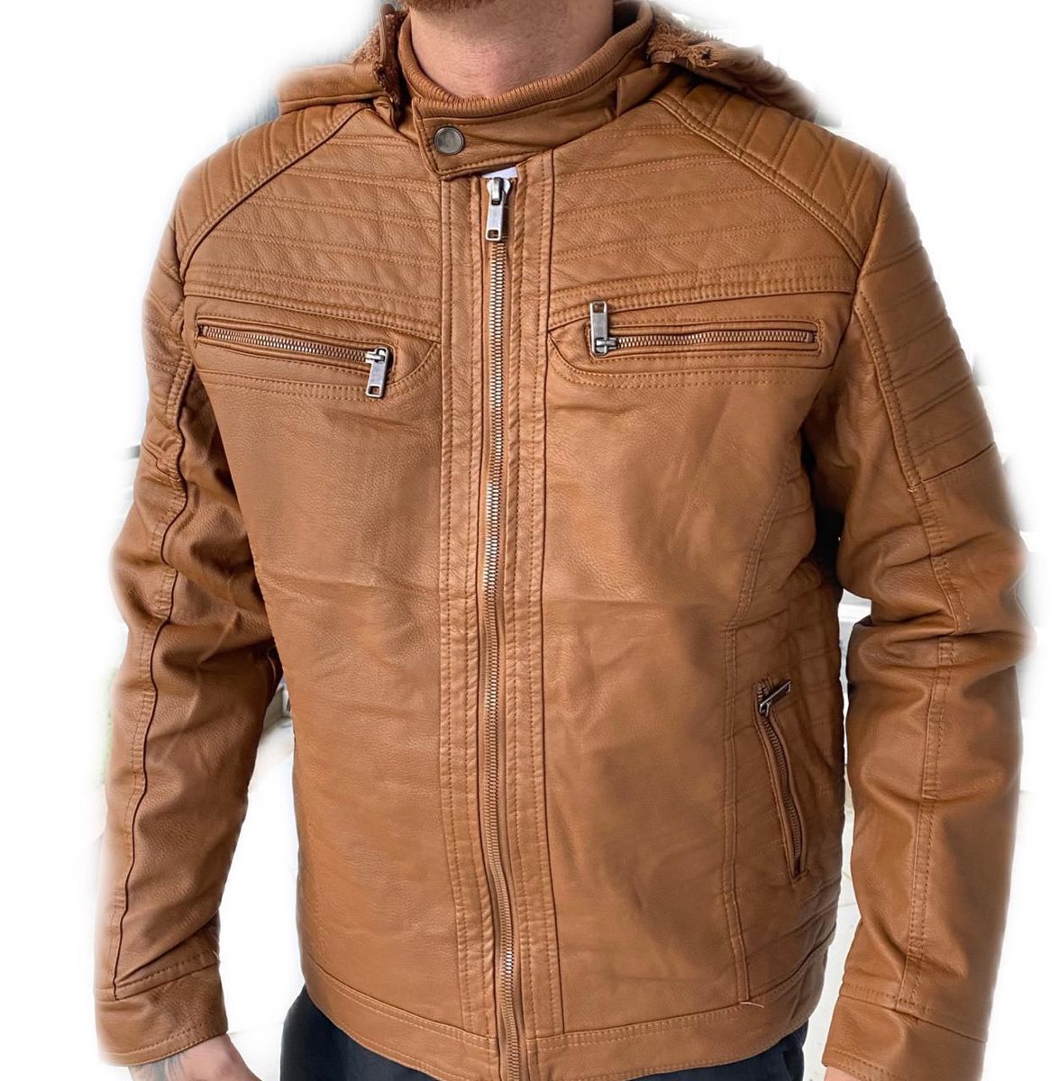 jaqueta couro ecologico feminina