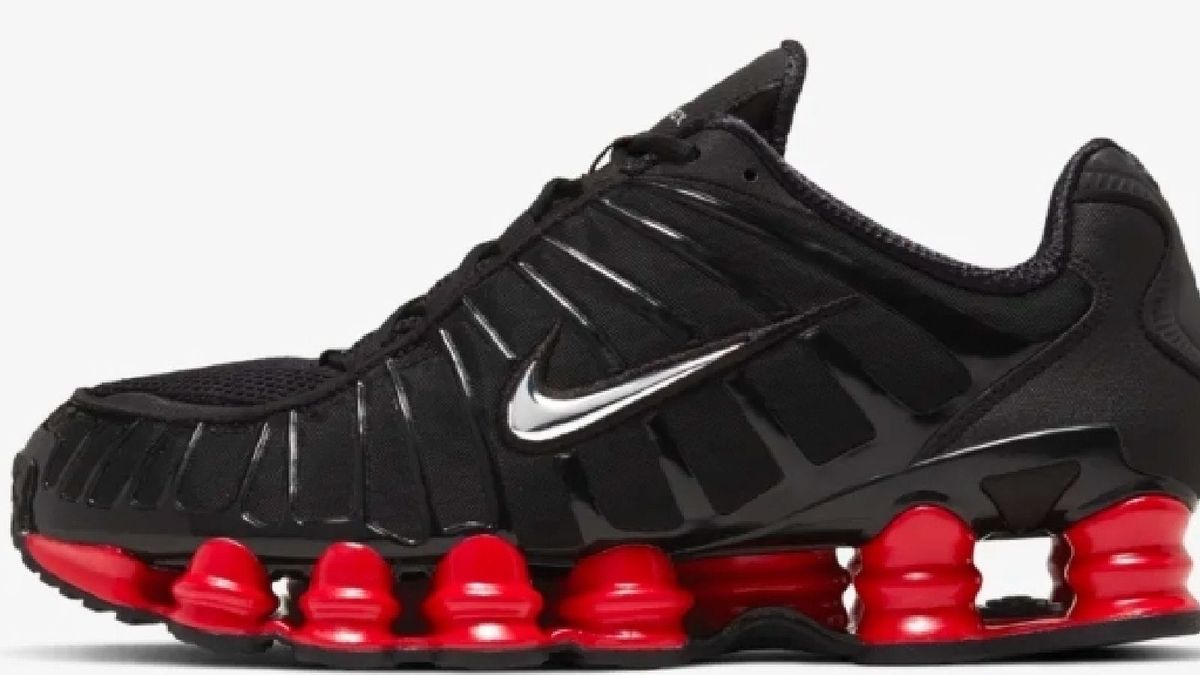 tenis nike shox masculino preto e vermelho