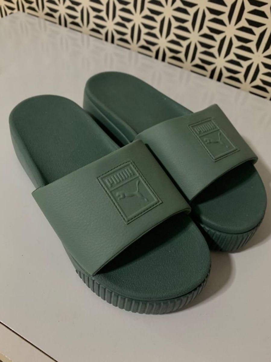 chinelo puma verde