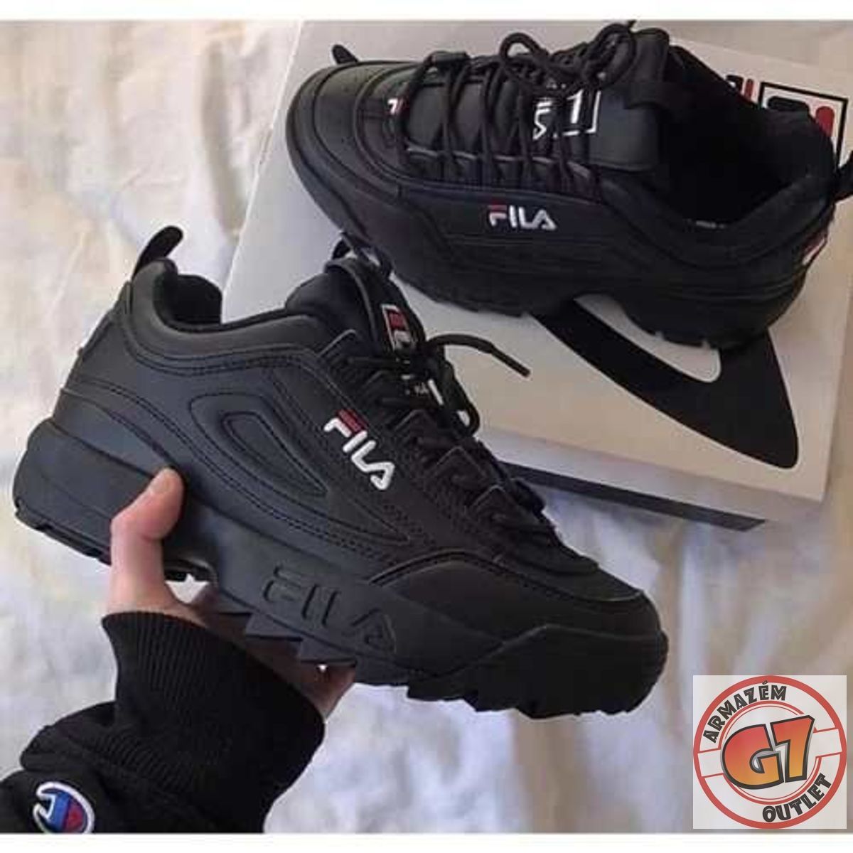 tenis fila feminino disruptor preto