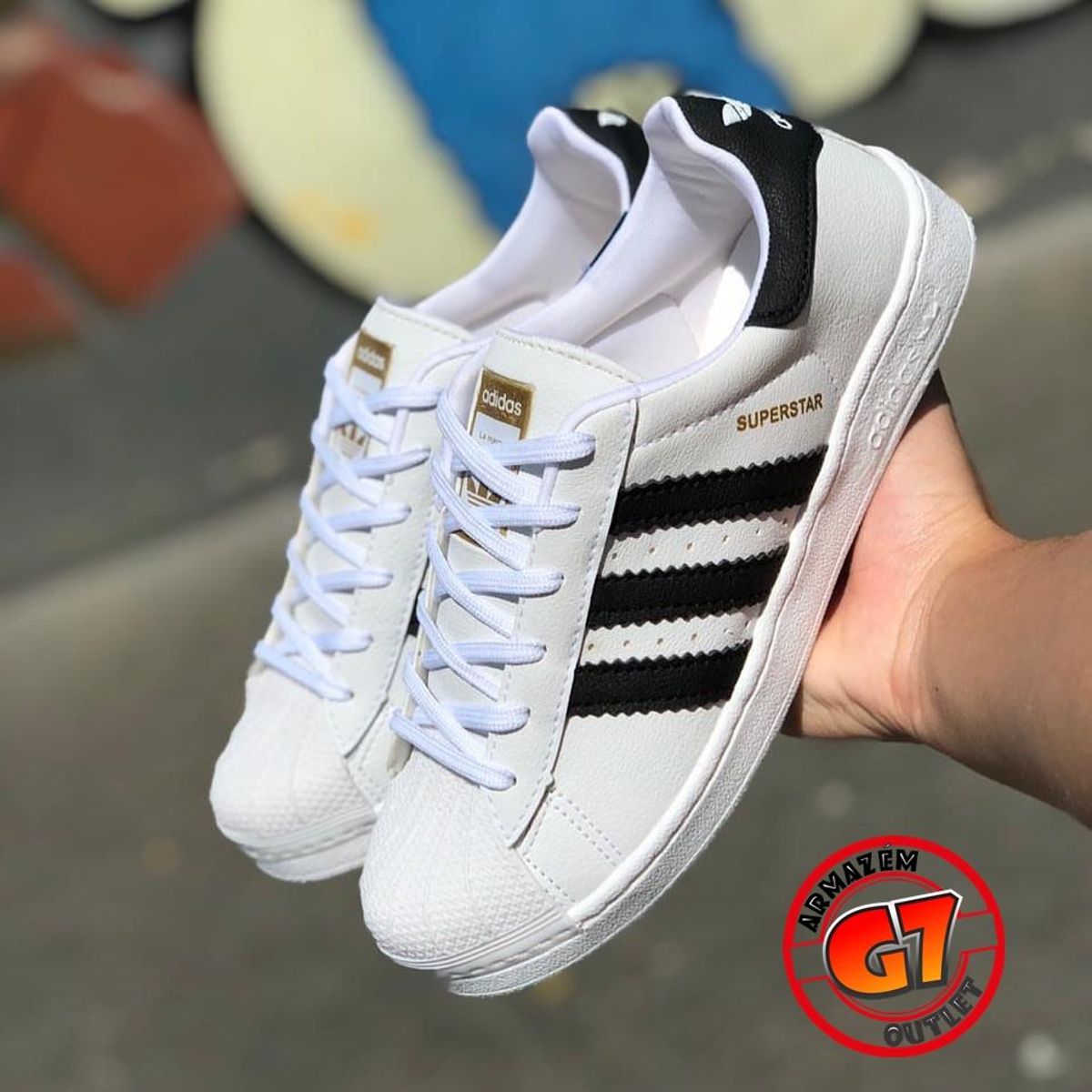 adidas superstar branco e dourado feminino