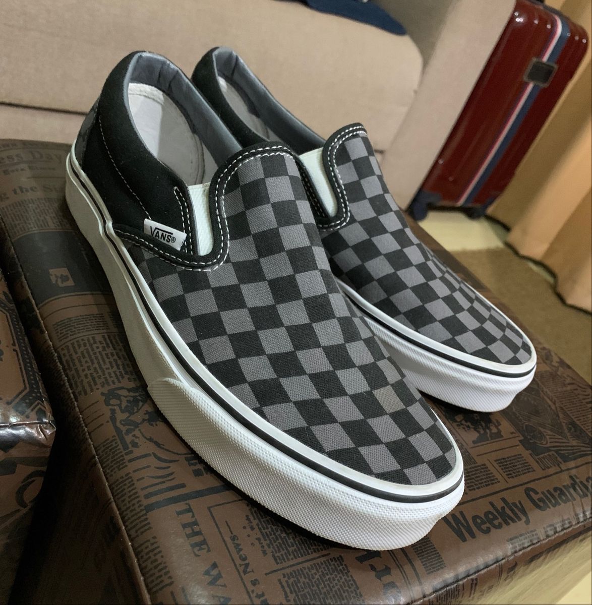 vans slip on xadrez vermelho