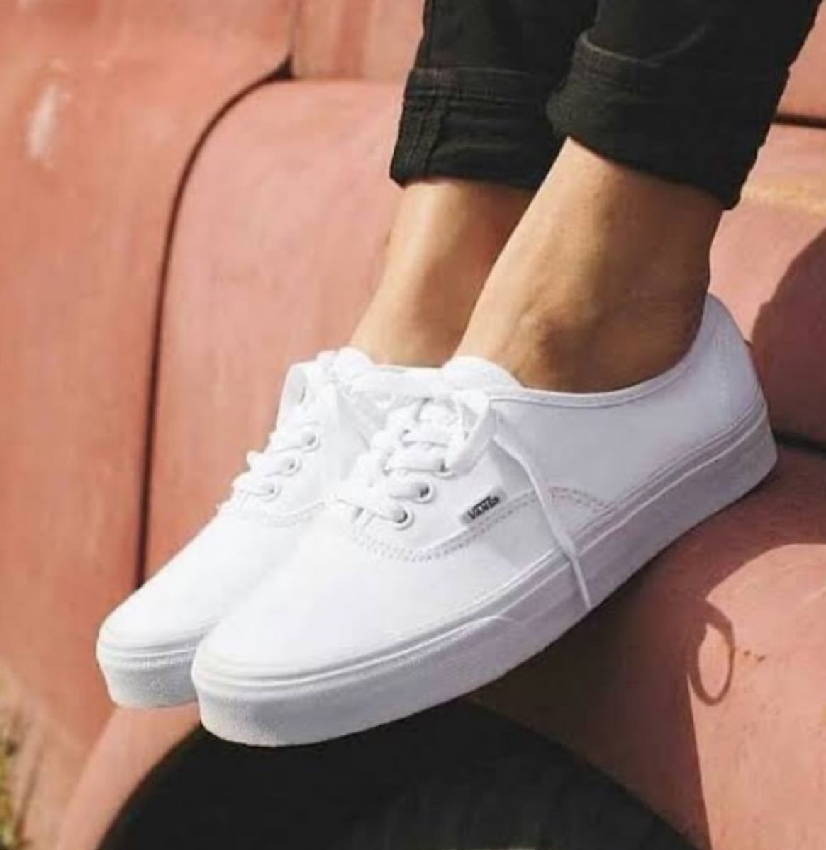tenis vans no pé