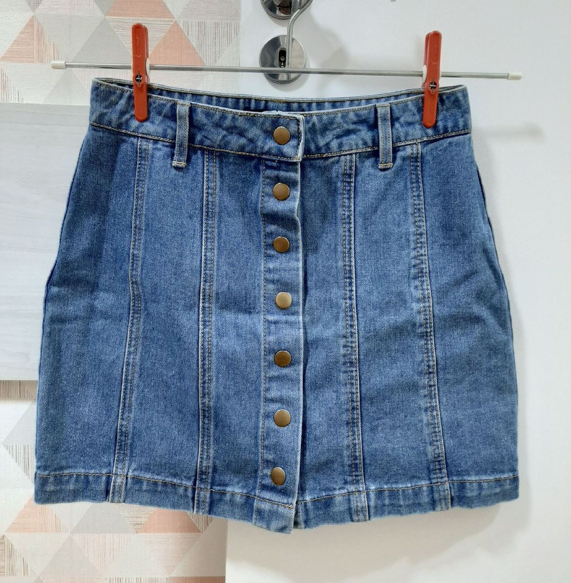 saia jeans botoes forever 21