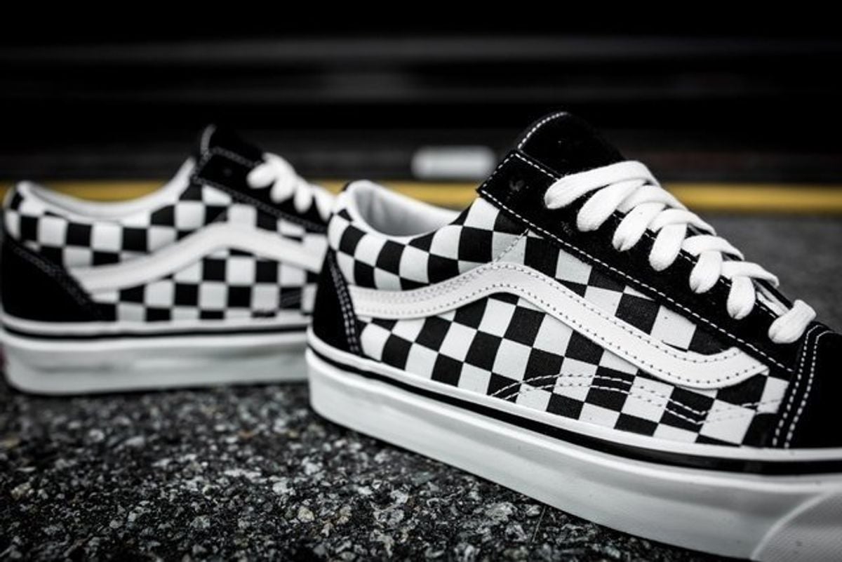 old skool vans quadriculado