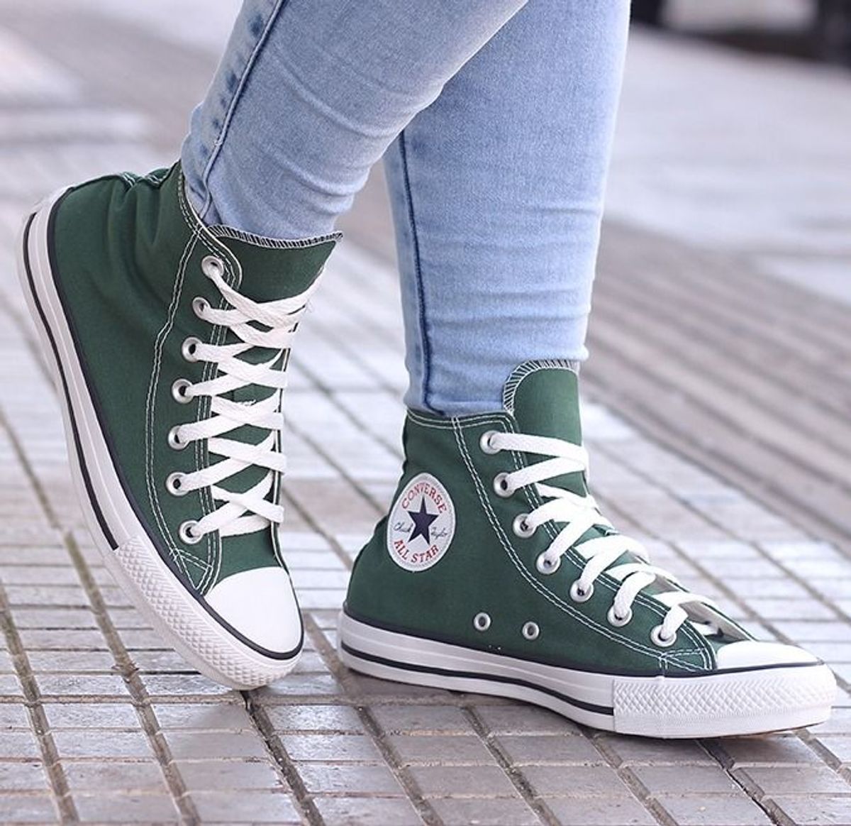 tenis all star cano alto verde