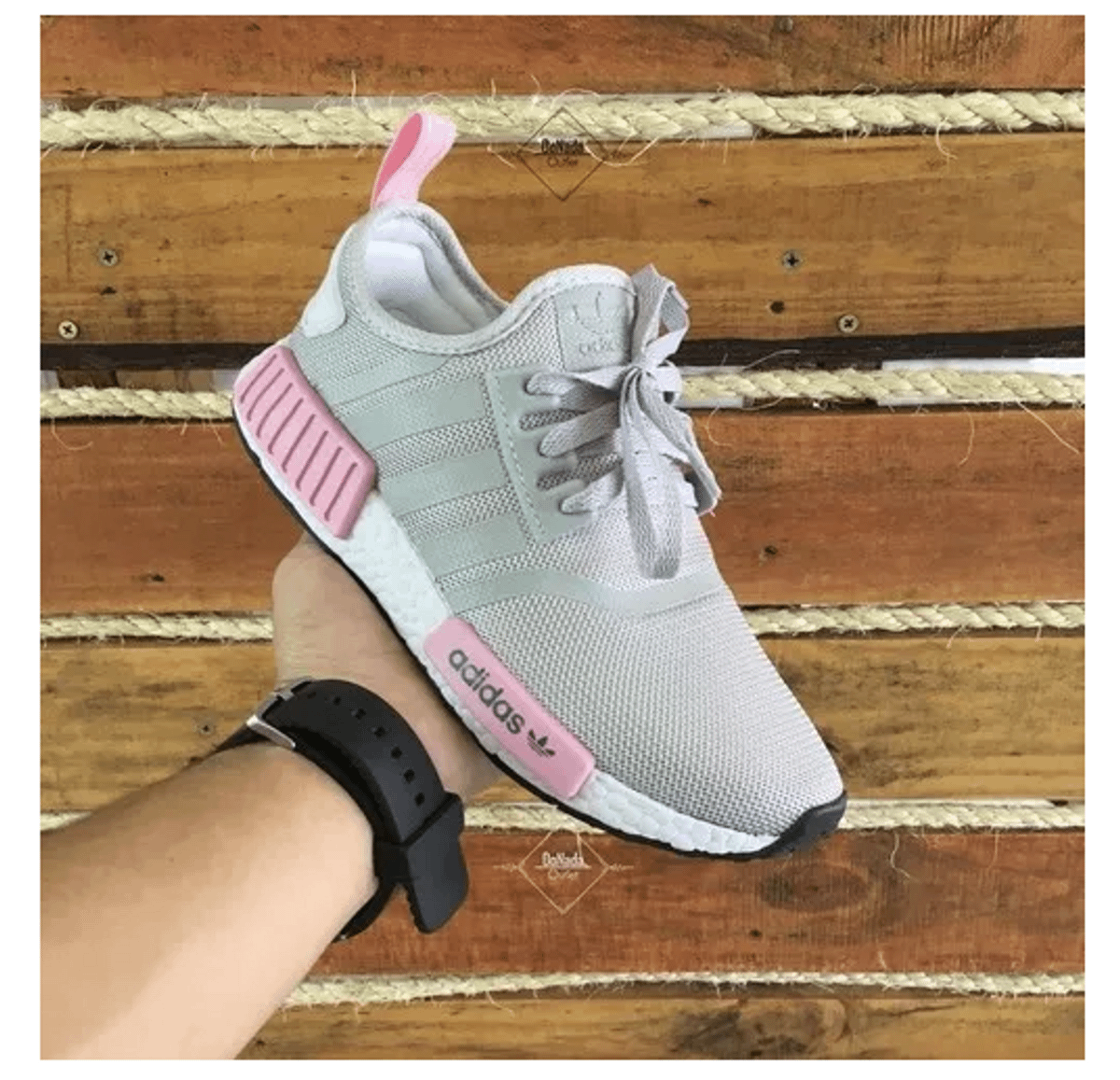 adidas nmd cinza com rosa