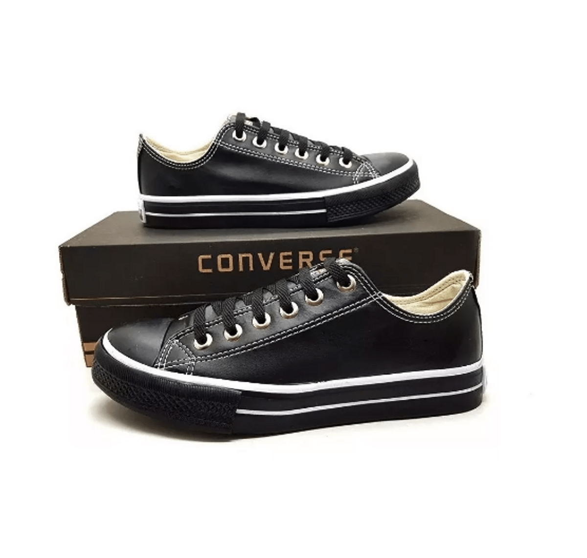 all star converse couro preto