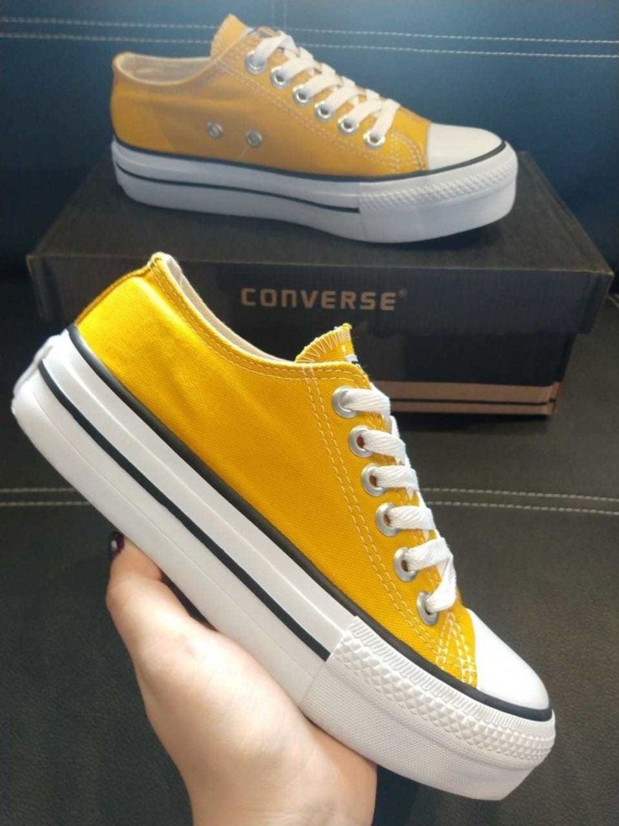 converse plataforma amarelo