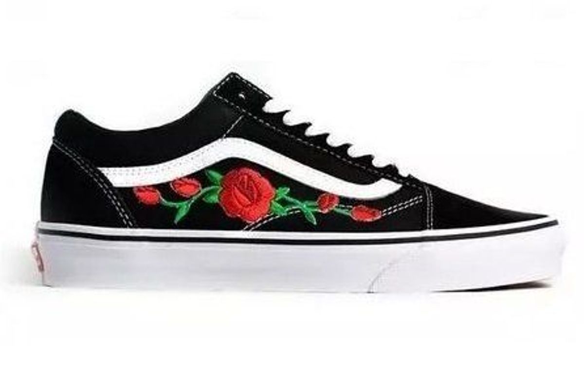 vans preto com rosa