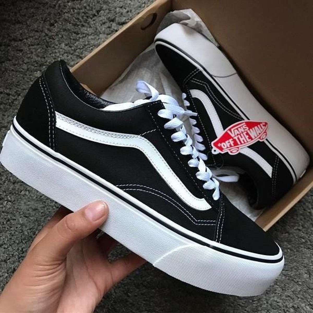 tenis vans old skool preto plataforma