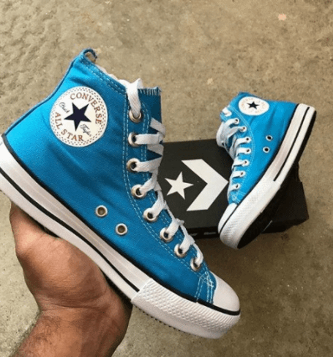all star azul turquesa cano medio
