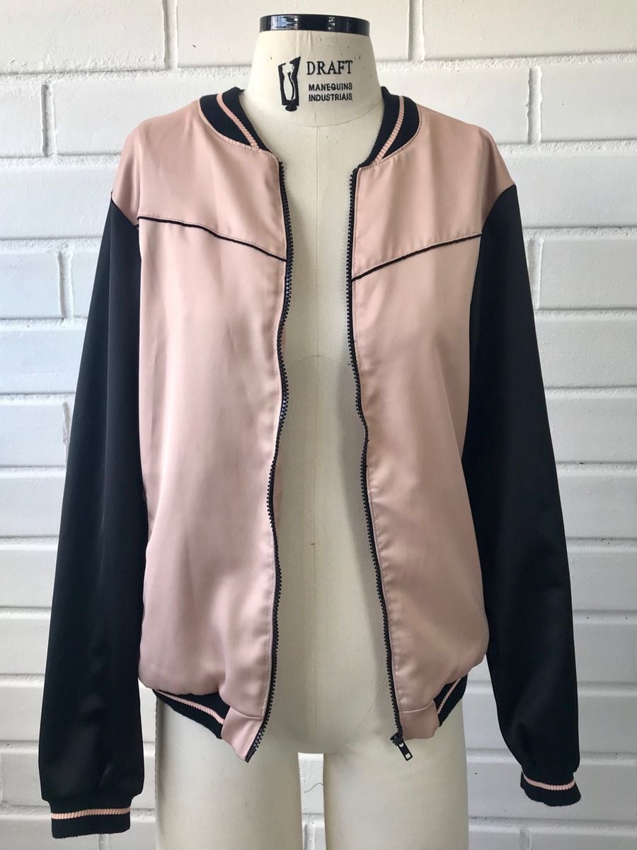 jaqueta bomber rose