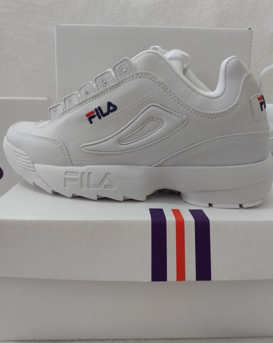 fila disruptor branco e azul