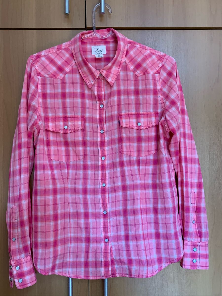 camisa xadrez levis feminina