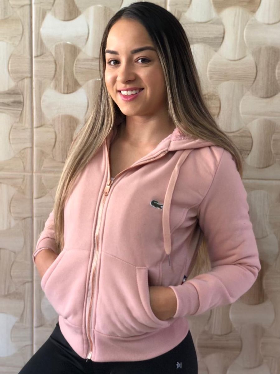 blusa de frio rosa feminina