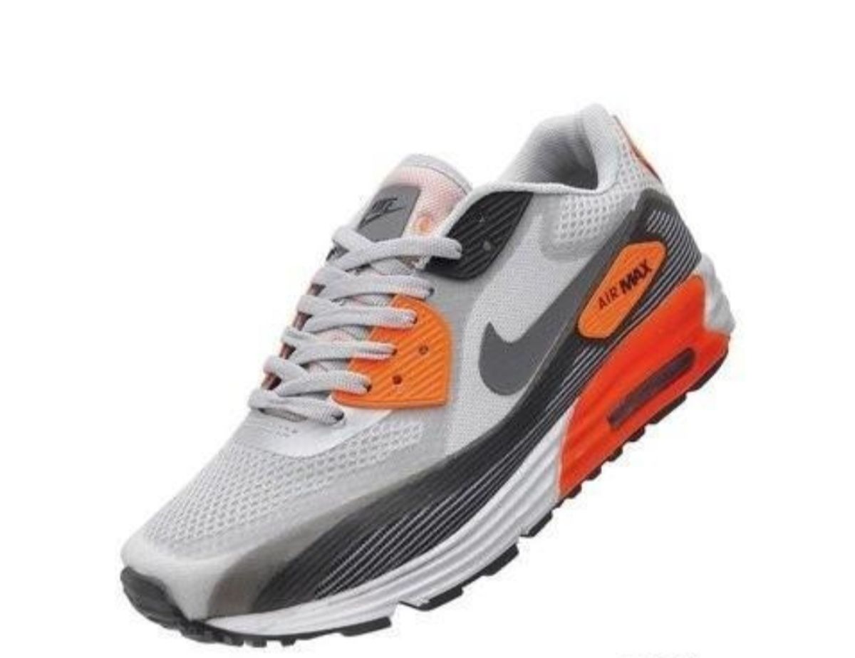 air max laranja e branco