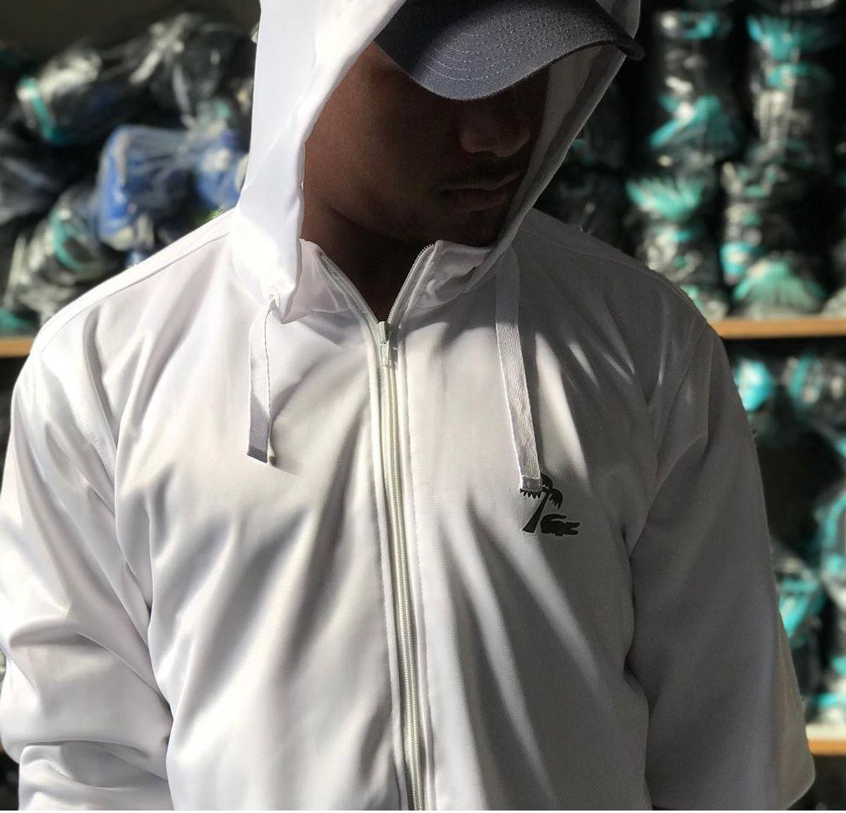 blusa de frio lacoste corta vento