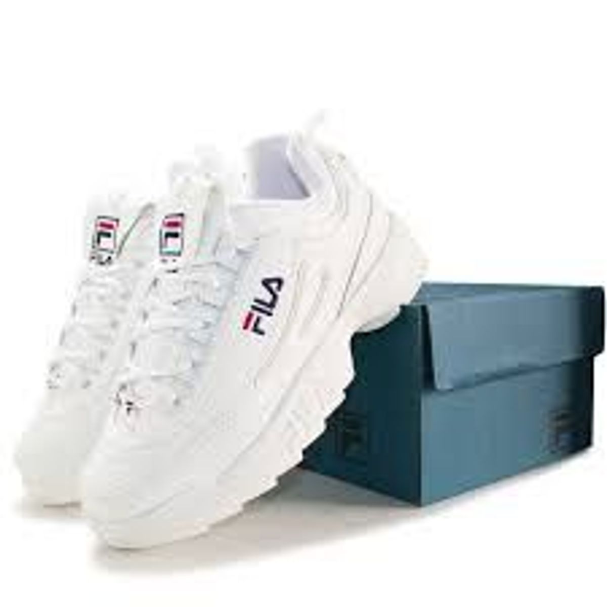 fila disruptor branco e azul