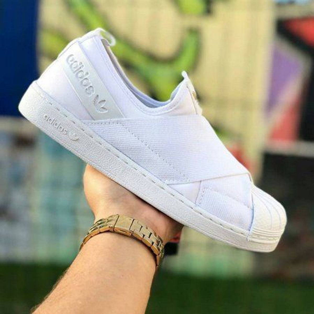 adidas branco elastico