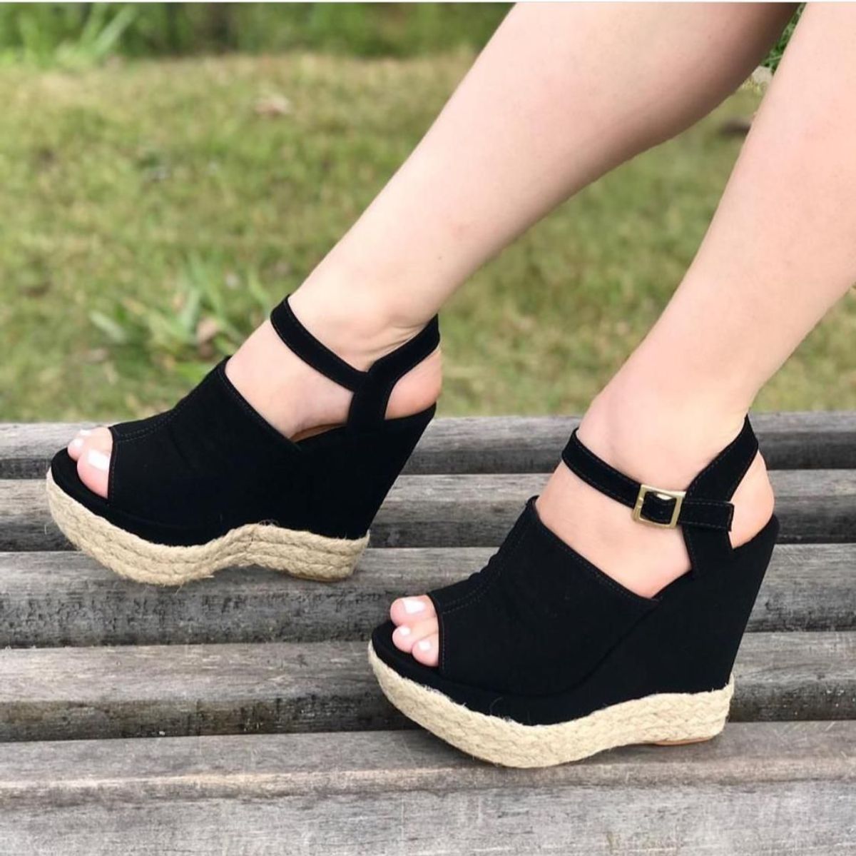 sandalias anabela plataforma