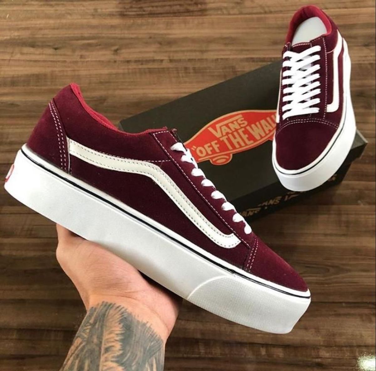 vans plataforma vinho