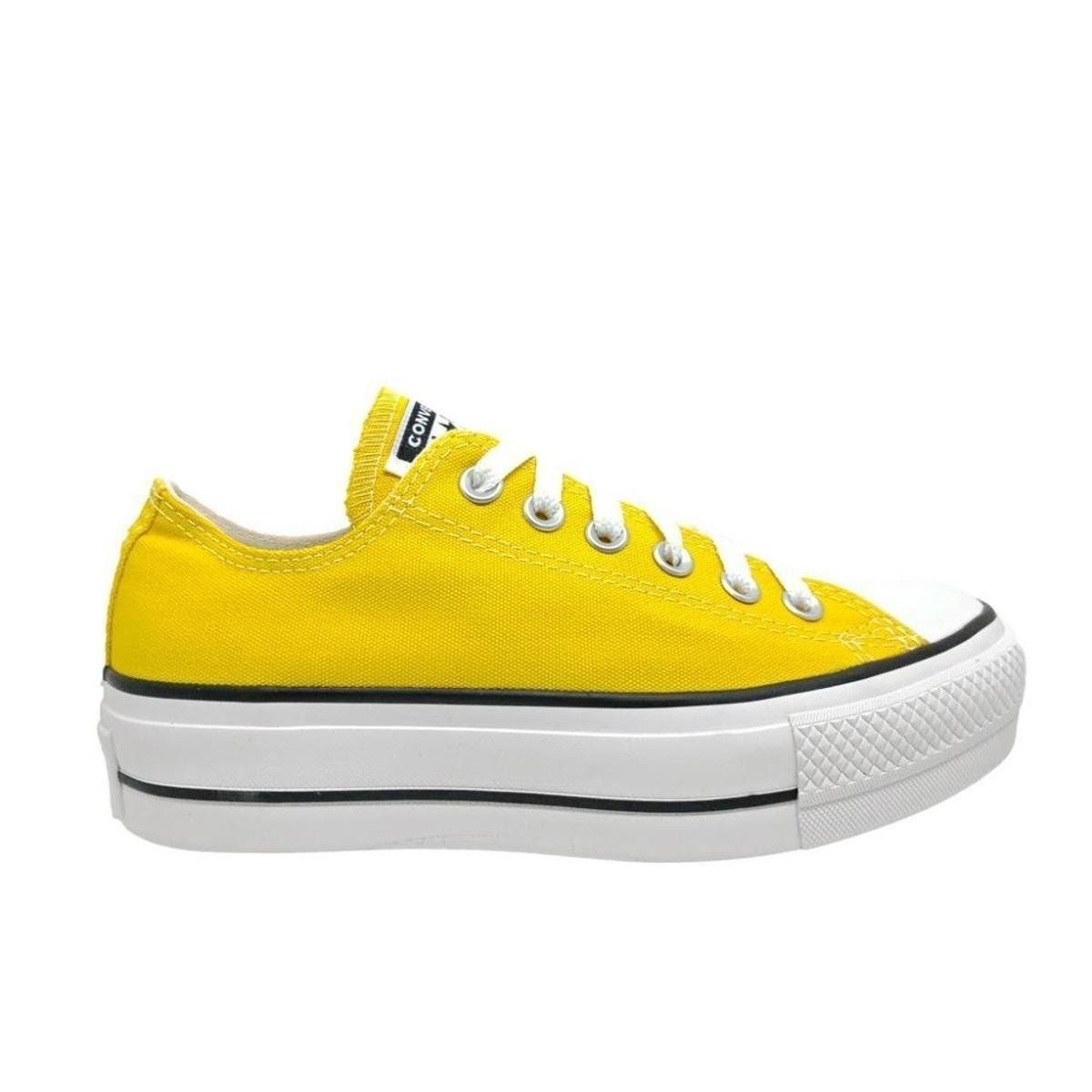 all star plataforma amarelo cano alto