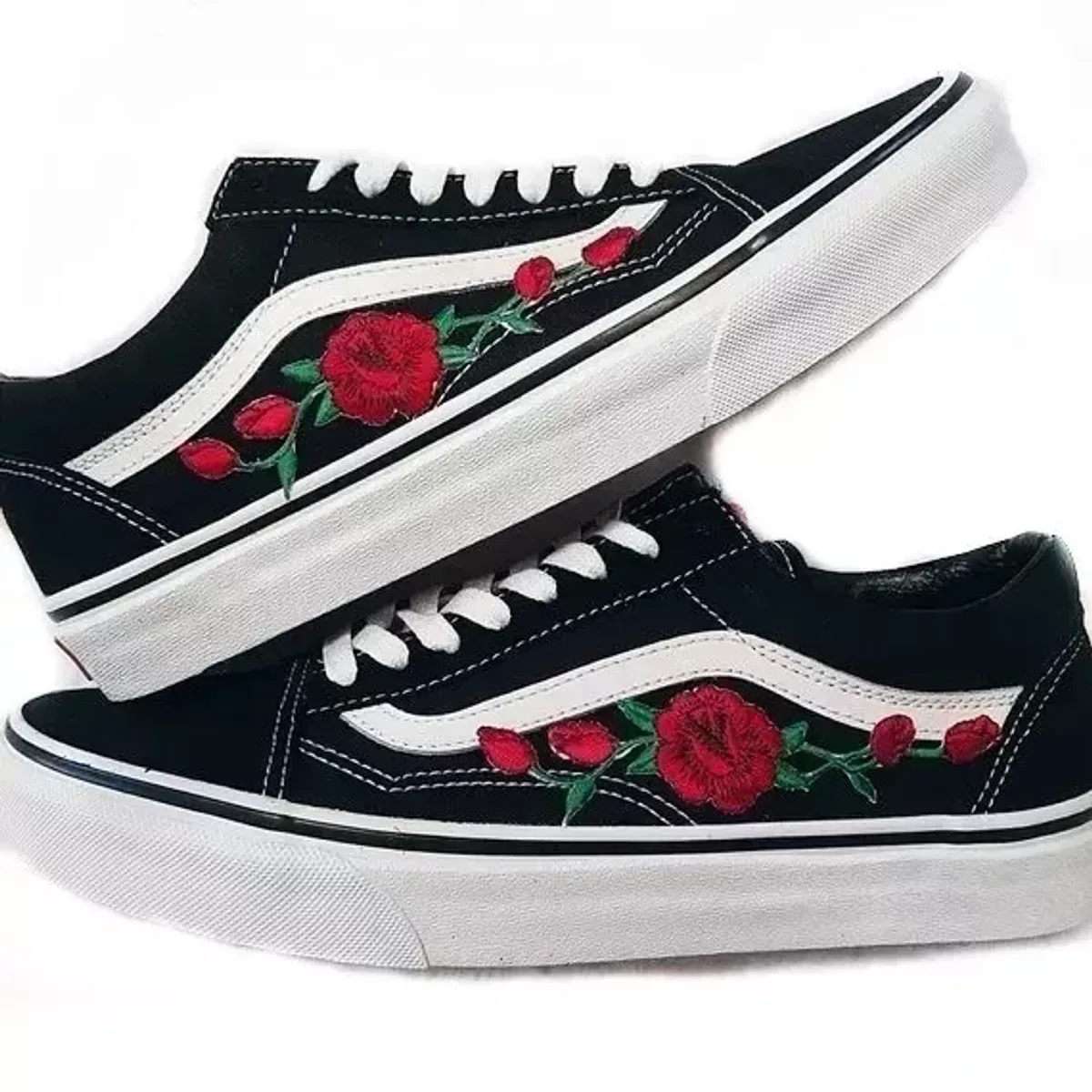 tenis vans old skool feminino com flores