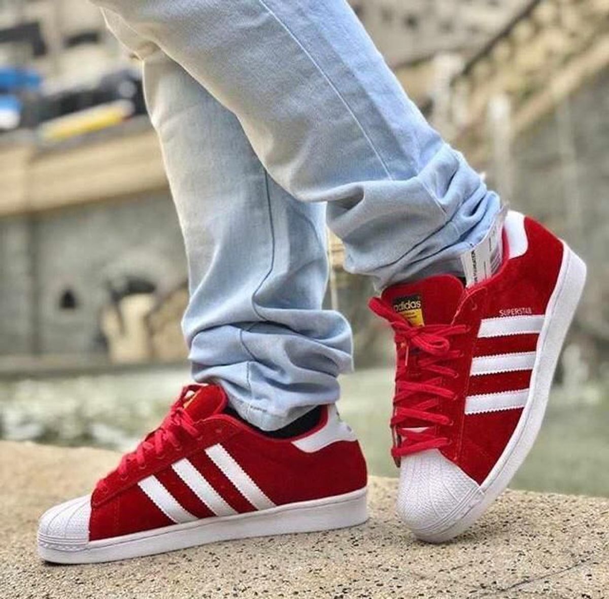 adidas superstar veludo vermelho