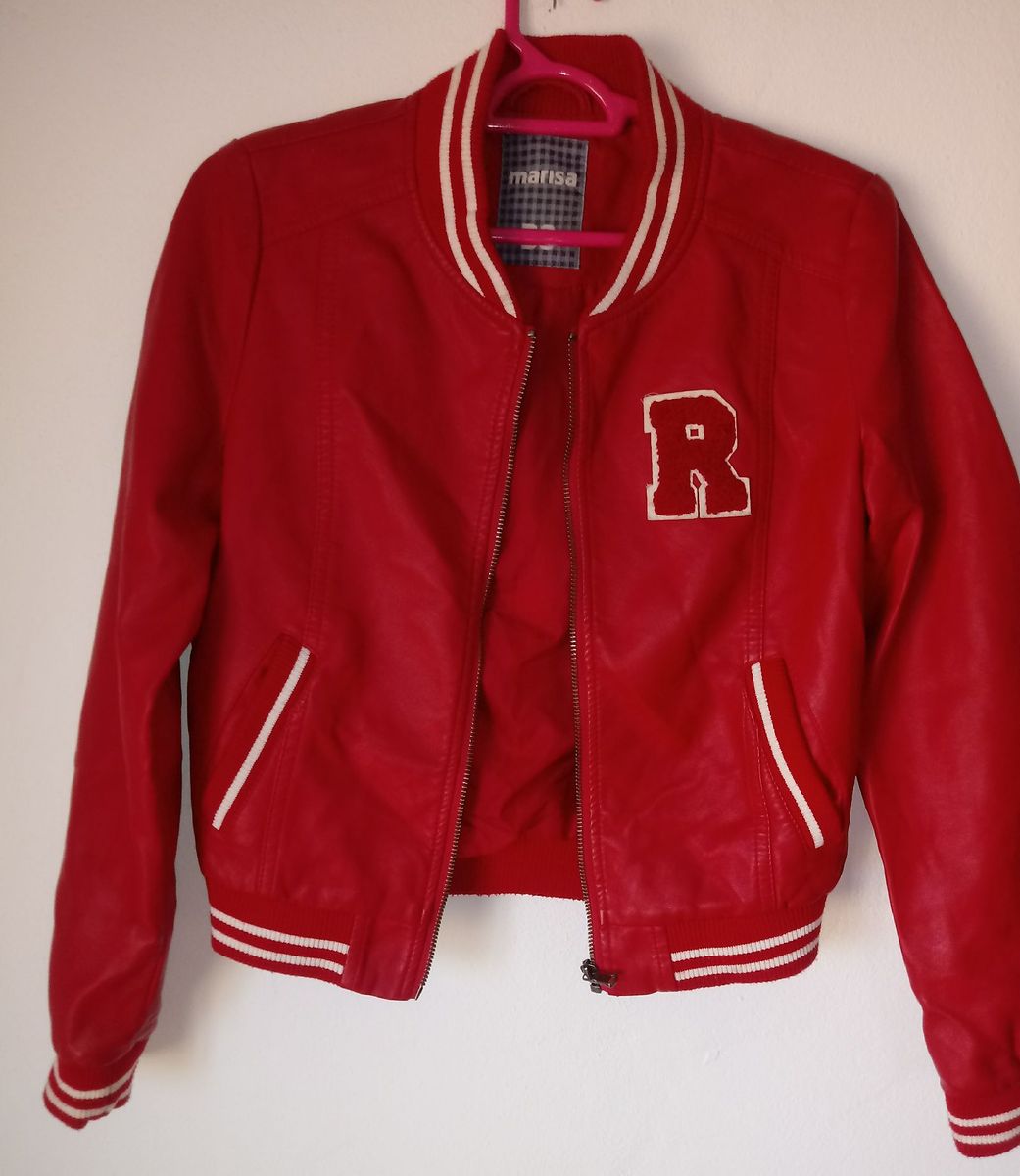 jaqueta college feminina vermelha