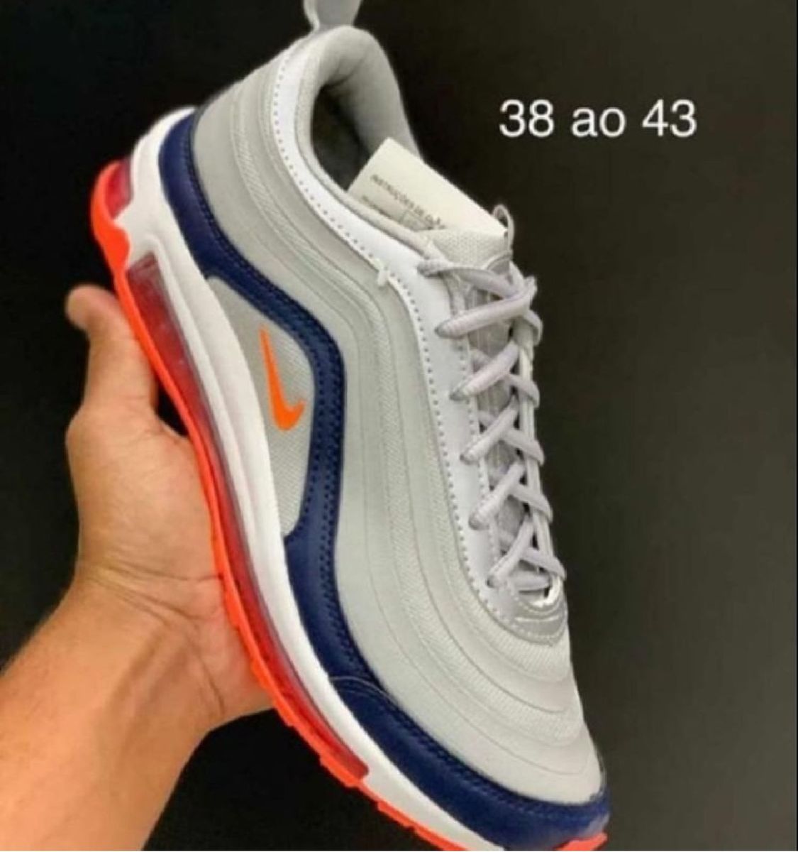 air max 97 branco e laranja