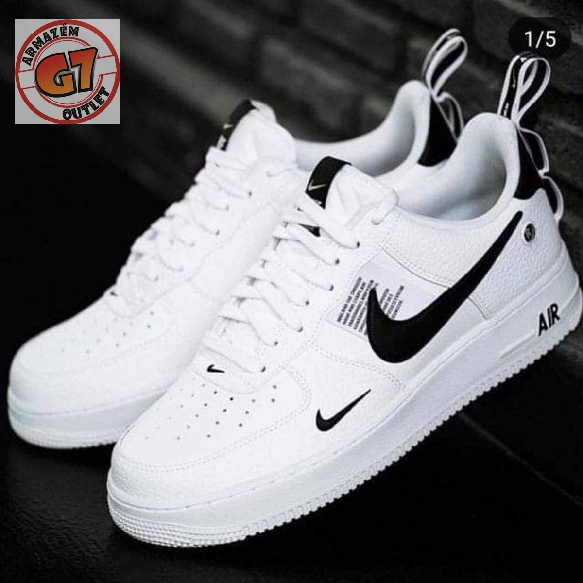tenis nike branco e preto