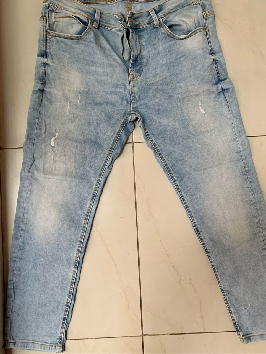 calça jeans rasgado masculino zara