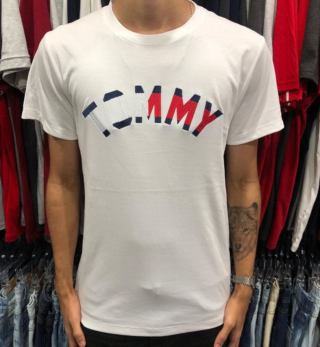 camisa de malha tommy hilfiger