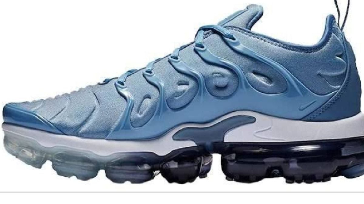 vapormax azul bebe e branco