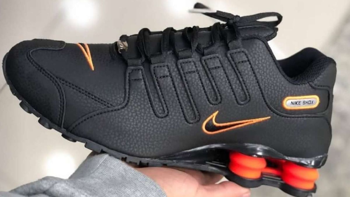 nike shox preto laranja