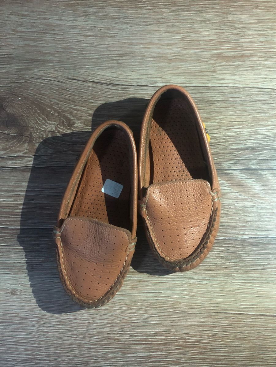 mocassim infantil couro