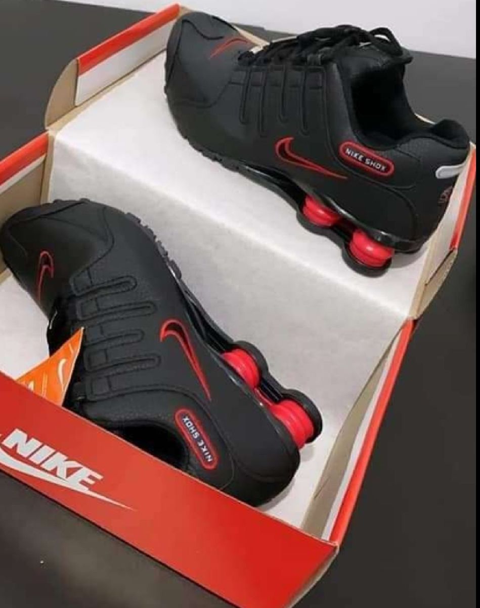 nike shox preto com vermelho
