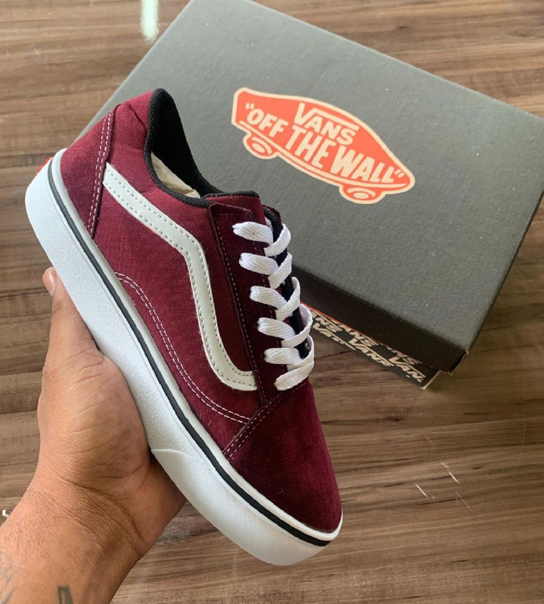 tenis vans old skool vinho feminino