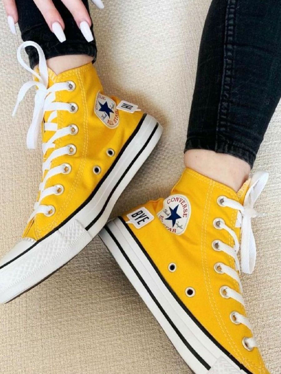 vans cano alto amarelo