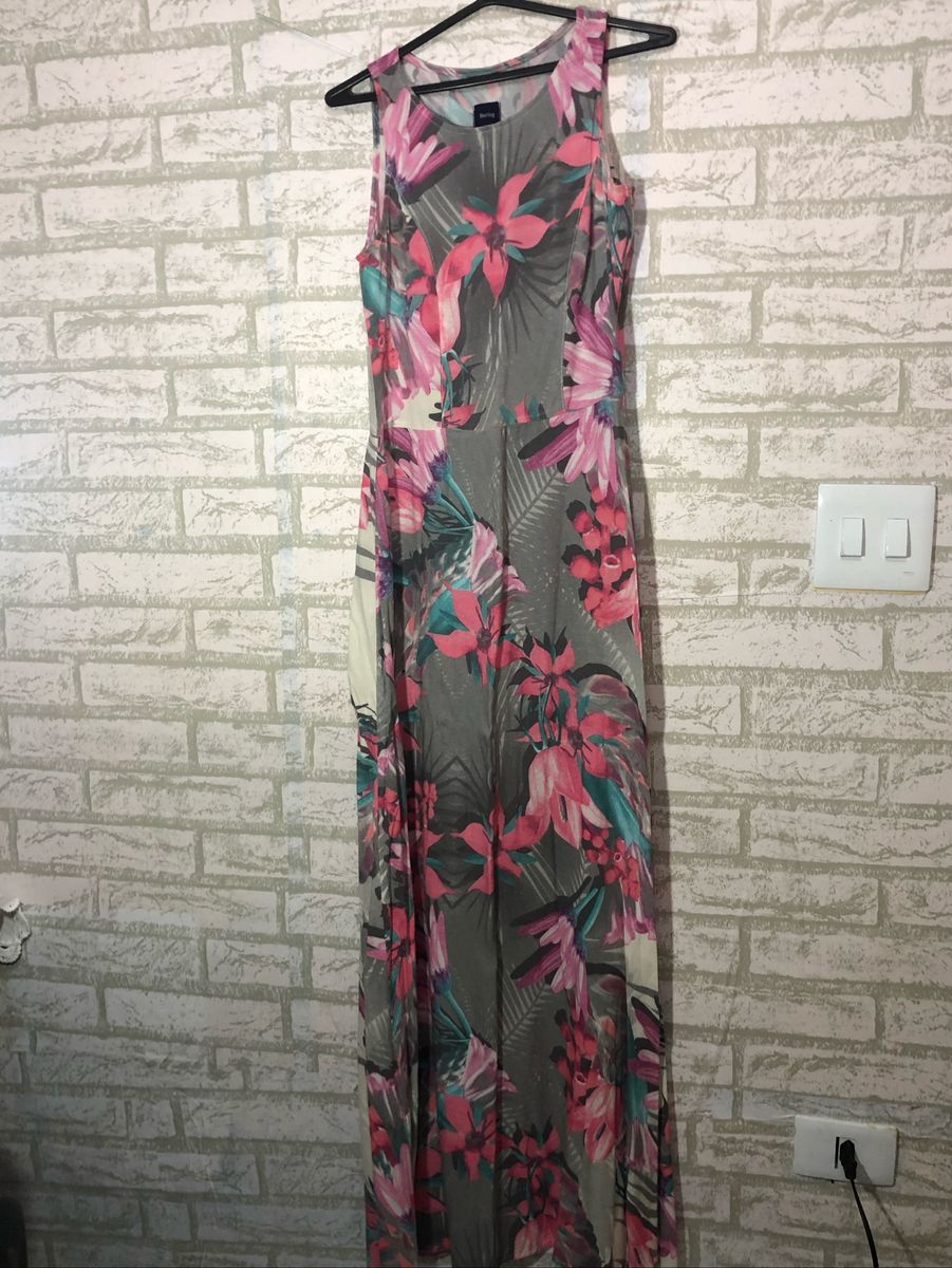 vestido longo estampado hering