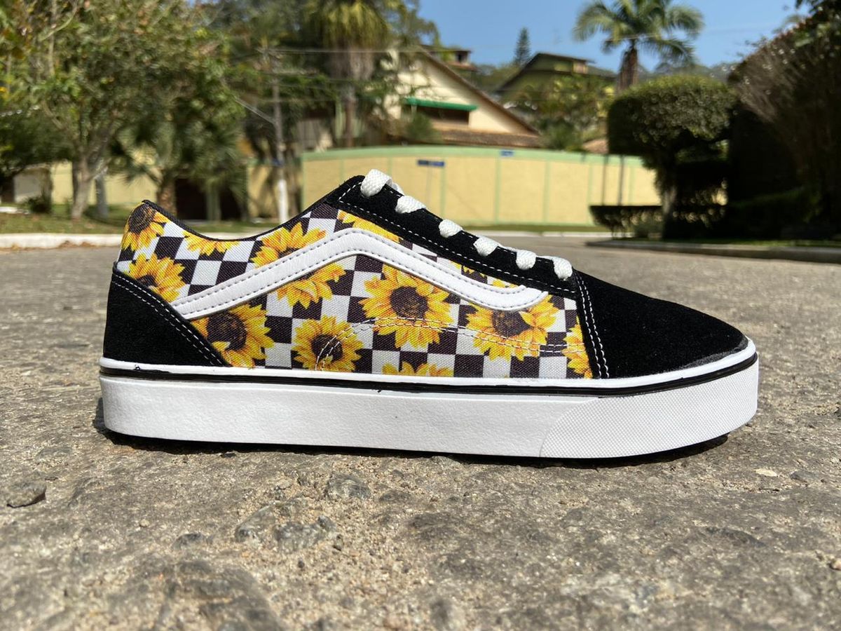 tênis vans de girassol