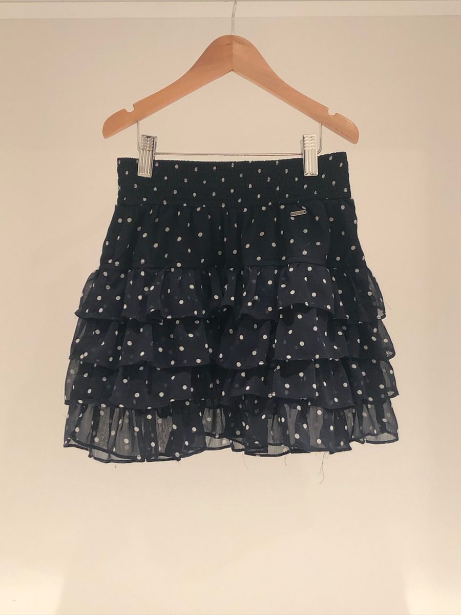 saia de bolinha azul