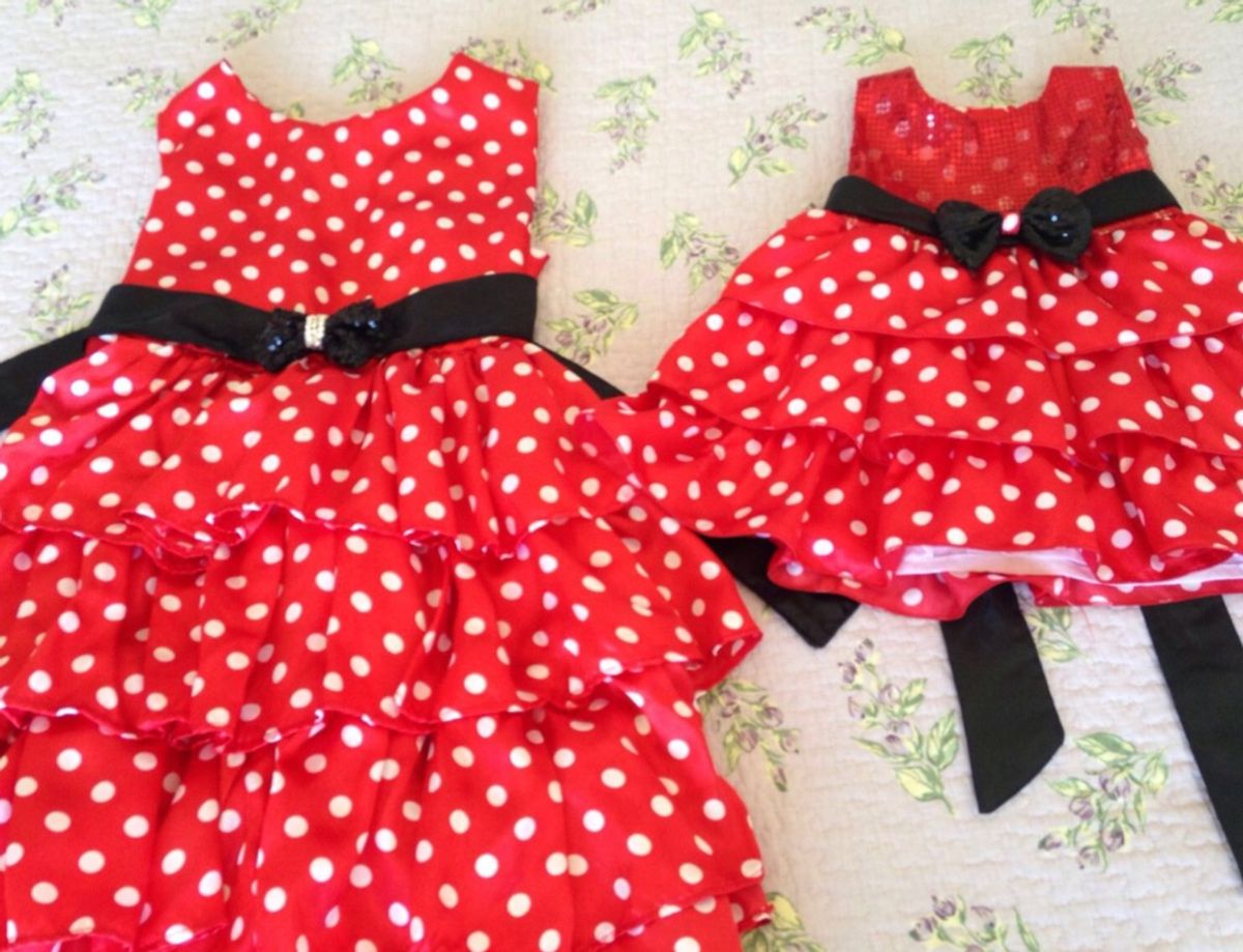 vestido minnie vermelha mae e filha