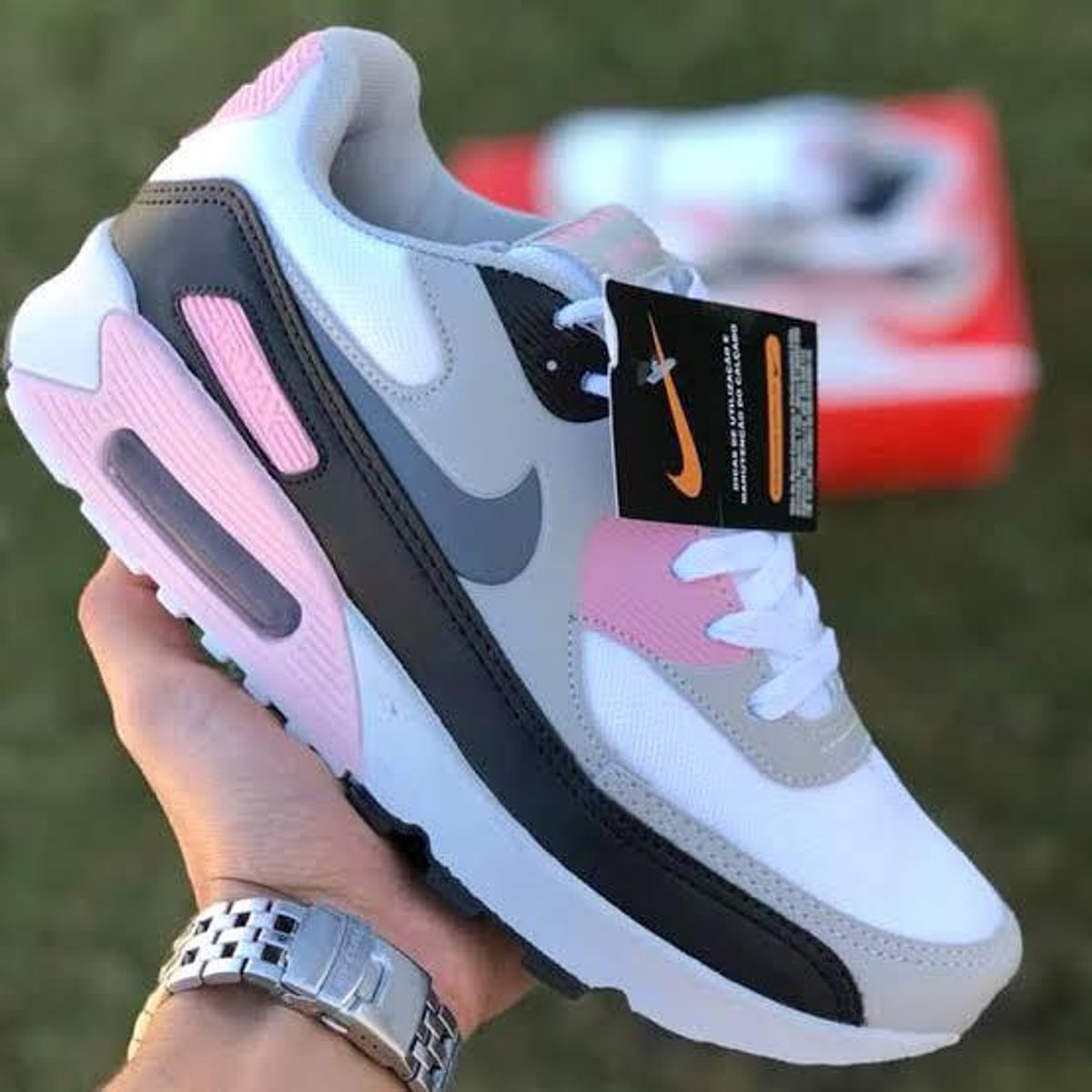 nike air branco e rosa
