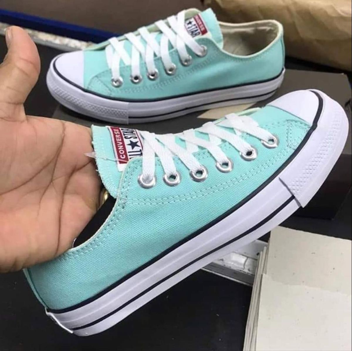 tenis all star cano alto verde agua